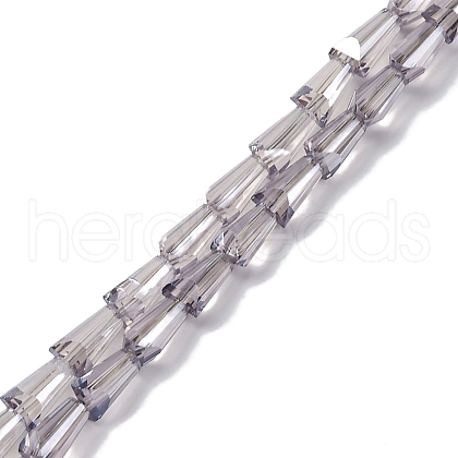 Transparent Electroplate Glass Beads Strands EGLA-H107-02A-PL06-1