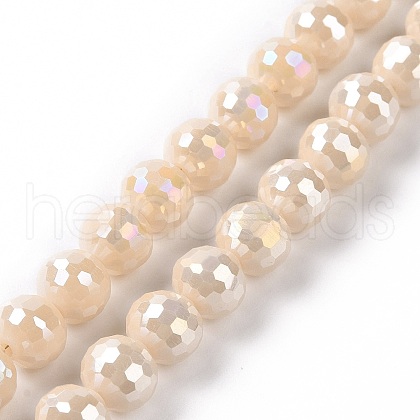 Electroplate Glass Beads Strands X-GLAA-E036-14A-1
