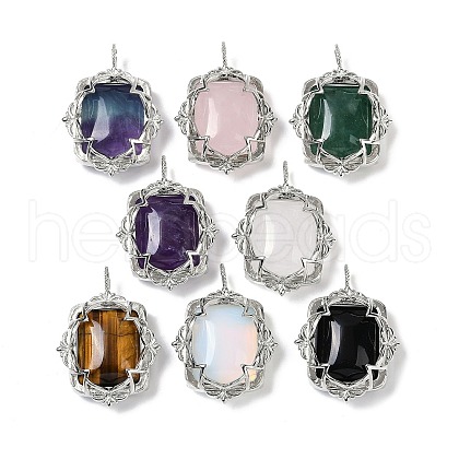 Natural & Synthetic Mixed Gemstone Pendants G-I381-01P-1