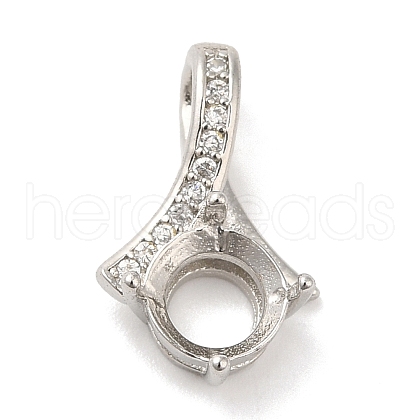 Brass Crystal Rhinestone Pendant Cabochon Settings KK-D033-05P-1