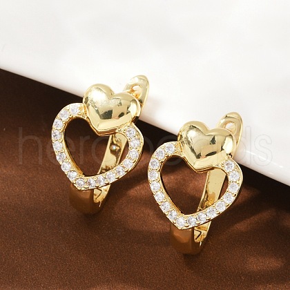 Brass Micro Pave Clear Cubic Zirconia Clip-on Earrings EJEW-F895-22B-G-1