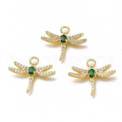 Brass Micro Pave Cubic Zirconia Pendants ZIRC-H102-05A-G-1