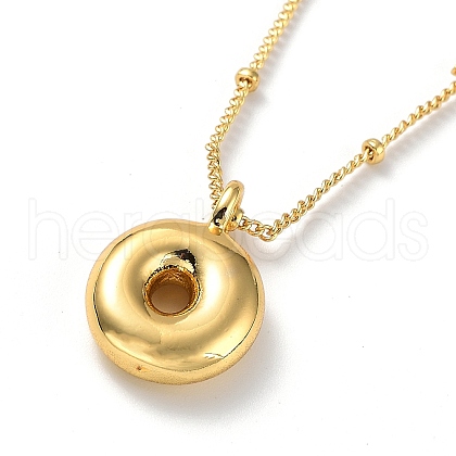 Initial Letter Brass Pendant Necklaces NJEW-A015-21G-O-1