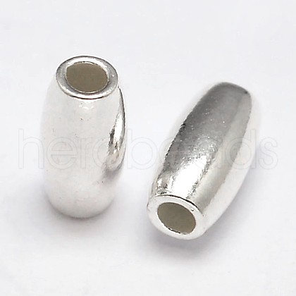 Oval 925 Sterling Silver Beads STER-F012-19A-1