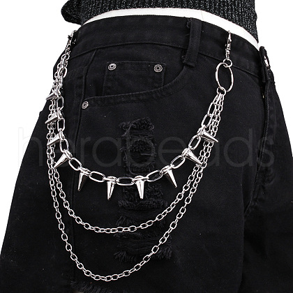 Aluminum & Alloy Spike Rivets 3 Layer Trousers Chains WGE957A-01-1
