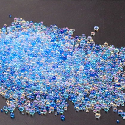 AB Color Plated 3D Nail Art Glass Mini Ball Beads MRMJ-WH0064-40C-1