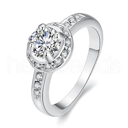 Exquisite Engagement Rings Brass Czech Rhinestone Finger Rings for Women RJEW-BB02132-7B-1