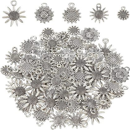 SUPERFINDINGS 210Pcs Tibetan Style Alloy Pendants TIBEP-FH0001-12-1