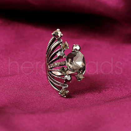Alloy Rhinestone Finger Rings for Women CP3412-3-1
