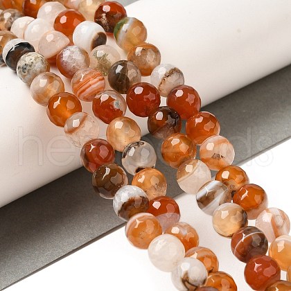 Natural Agate(Dyed & Heated) Beads Strands G-H066-B05-02-1