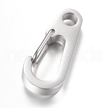 304 Stainless Steel Keychain Clasp Findings STAS-R065-74-1