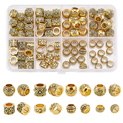   80Pcs 8 Styles Tibetan Style Zinc Alloy European Beads FIND-PH0021-13B-1
