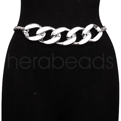 Alloy Chunky Cuban Link Chain Belts for Dress FS-WG9B36C-02-1