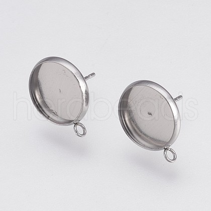 Non-Tarnish 202 Stainless Steel Stud Earring Settings STAS-I088-D-03P-1