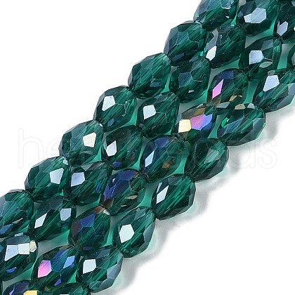 Transparent Electroplate Glass Beads Strands EGLA-N013-T10mm-B24-1