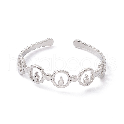 Non-Tarnish 304 Stainless Steel Ring Wrap Open Cuff Ring for Women RJEW-H107-01P-1