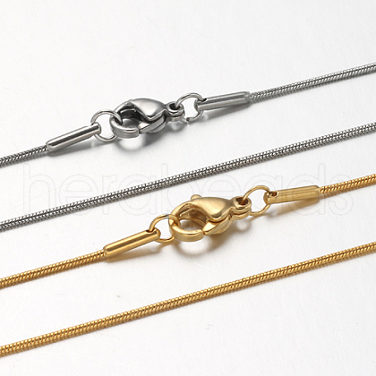 304 Stainless Steel Snake Chains Necklaces STAS-F094-23-1