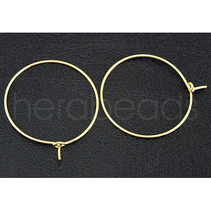 Brass Wine Glass Charm Rings Hoop Earrings X-EC067-1G-1