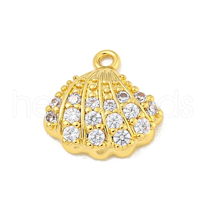 Rack Plating Brass Micro Pave Clear Cubic Zirconia Charms KK-P277-10G-1