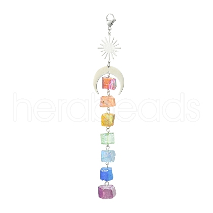 Electroplated Natural Quartz Pendant Decoration HJEW-JM02114-1