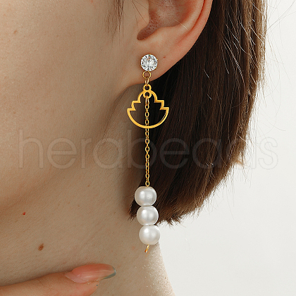 Sweet Tassel Stainless Steel Stud Earrings SA4259-2-1