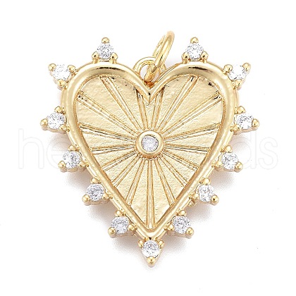 Brass Micro Pave Clear Cubic Zirconia Pendants X-ZIRC-M108-29-G-1