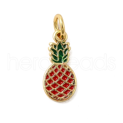 Brass Enamel Charms KK-P303-02G-1