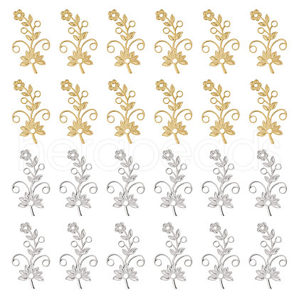 CHGCRAFT 24Pcs 2 Colors Brass Links/Connectors KK-CA0002-74-1