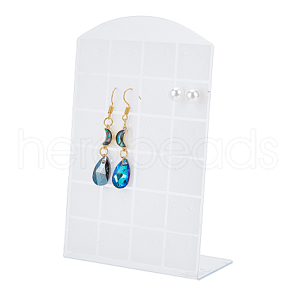 Arch Shaped Acrylic 48-Hole Earring Display Stands EDIS-WH0016-058B-1