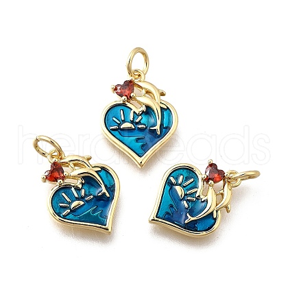 Brass Micro Pave Cubic Zirconia Pendants KK-F899-12G-1