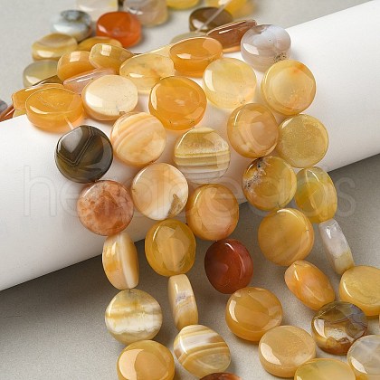 Natural Yellow Botswana Agate Beads Strands G-F790-H04-04-1