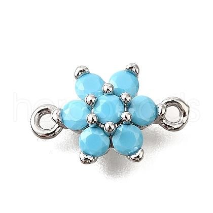Brass Micro Pave Sky Blue Cubic Zirconia Links KK-D356-02B-P-1