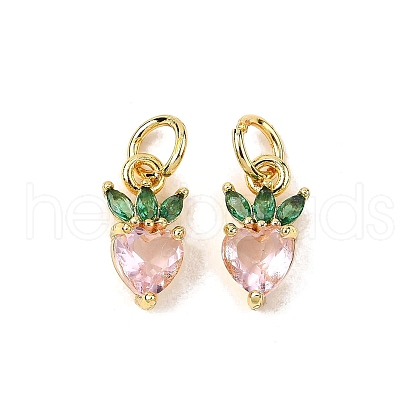 Brass Micro Pave Cubic Zirconia Charms ZIRC-H119-06G-02-1