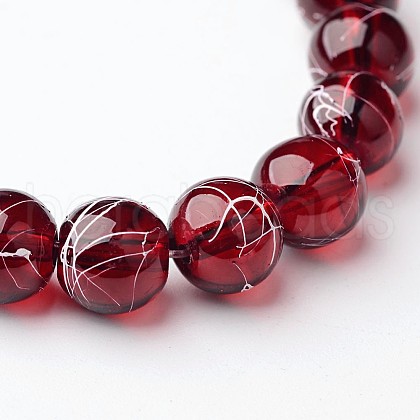 Drawbench Transparent Glass Round Beads Strands X-GLAD-Q012-8mm-23-1