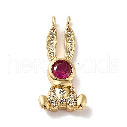 Rack Plating Brass Micro Pave Cubic Zirconia Pendants KK-A160-21B-G-1