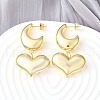 Brass Dangle Stud Earrings EJEW-V011-01G-1