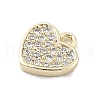 Brass Micro Pave Clear Cubic Zirconia Charms KK-B130-02G-07-2