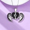 304 Stainless Steel Polymer Clay Jet Rhinestones Openable Pendant Necklaces for Women NJEW-Z065-09P-3