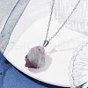 Natural Fluorite Nugget Pendant Necklaces NJEW-JN04507-01-2