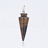 Natural Tiger Eye Pendants G-P236-04-2