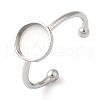 Non-Tarnish 304 Stainless Steel Open Cuff Ring Components X-STAS-I306-05B-P-1