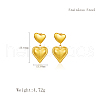 Simple Heart Stainless Steel Dangle Stud Earrings WJ2293-2-3