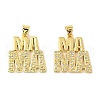 Brass Micro Pave Cubic Zirconia Pendants KK-M324-02I-G-1