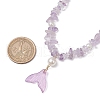 Natural Ametrine Chip & Imitaton Round Pearl Beaded Adjustable Necklaces NJEW-JN05227-04-3