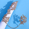 Leaf & Butterfly Alloy with Crystal Rhinestone Finger Rings FS-WGAD372-01-1