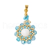 3Pcs 3 Colors Natural Mashan Jade(Dyed & Heated) Pendants PALLOY-MZ00253-2