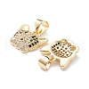 Brass Micro Pave Cubic Zirconia Charms ZIRC-C004-01G-3