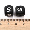 20Pcs Black Cube Letter Silicone Beads 12x12x12mm Square Dice Alphabet Beads with 2mm Hole Spacer Loose Letter Beads for Bracelet Necklace Jewelry Making JX433S-3