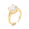 Mother's Day Rings Cubic Zirconia Flat Cuff Ring RJEW-K235-03G-02-3