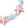 Dyed Synthetic Turquoise Beads & Natural Howlite Round Beads Stretch Bracelets for Women BJEW-JB11792-01-4